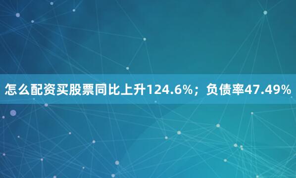 怎么配资买股票同比上升124.6%；负债率47.49%
